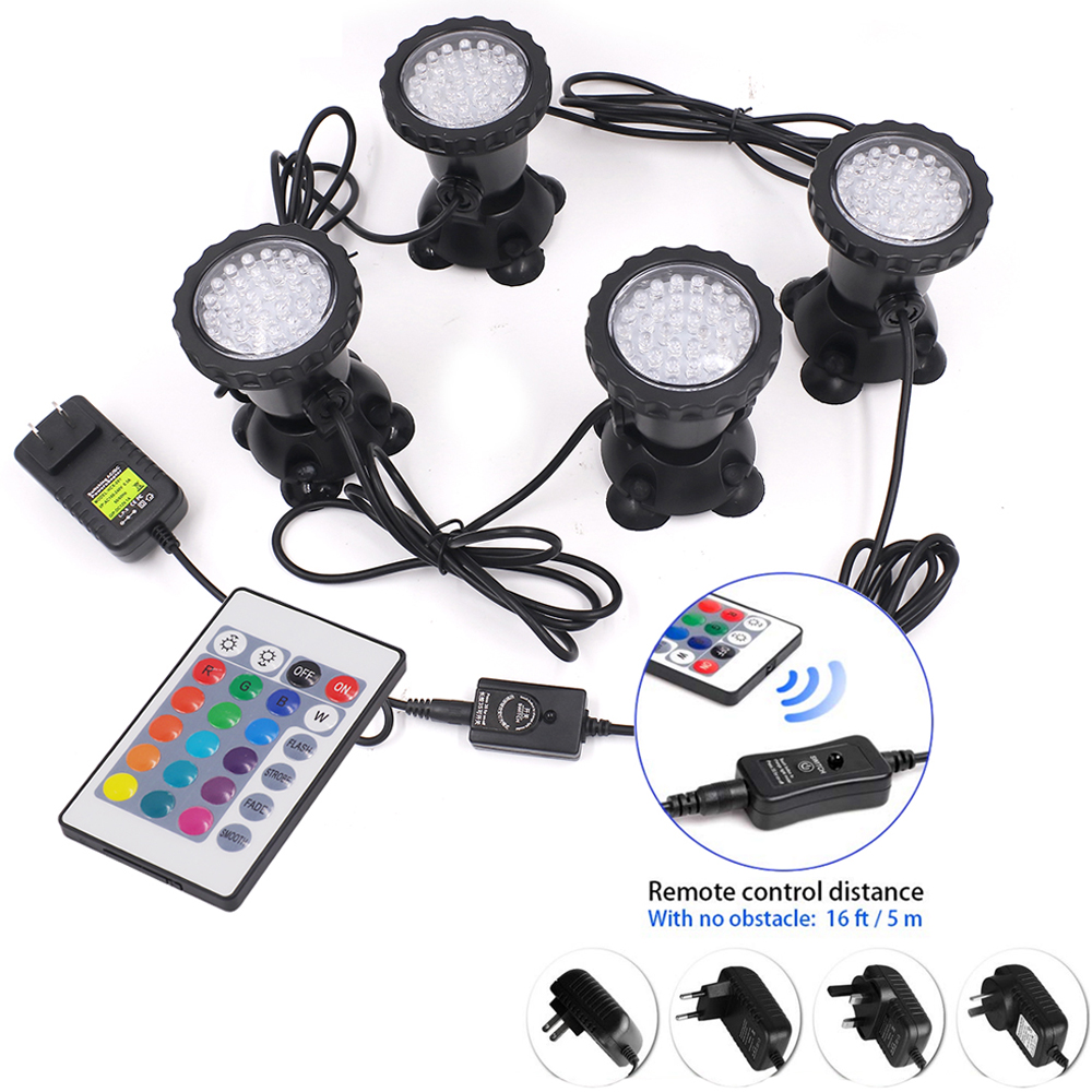 Pond Light Submersible - RGB LED 水中ライト IP68 防水水族館ランプ 36LED