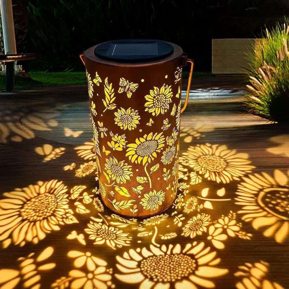 Outdoor Lighting Landscape - ひまわりライトとシャドウライト防水屋外ライトソーラーパワーで夜の通路、芝生、庭、パティオの装飾照明に使用