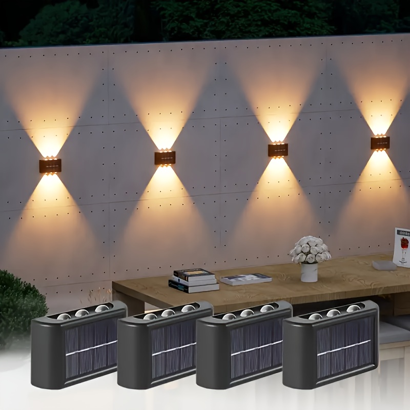 Outdoor Lighting Landscape - LEDソーラーライト 屋外防水 ソーラーウォールランプ 上下発光 ガーデンフェンス装飾用 ソーラー式ウォールランプ