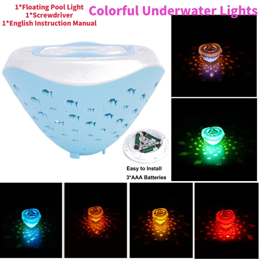 Pond Light Submersible - カラフルな水中ライト魚柄噴水プロジェクターライト 4 色電池式スイムプール LED ライト RGB