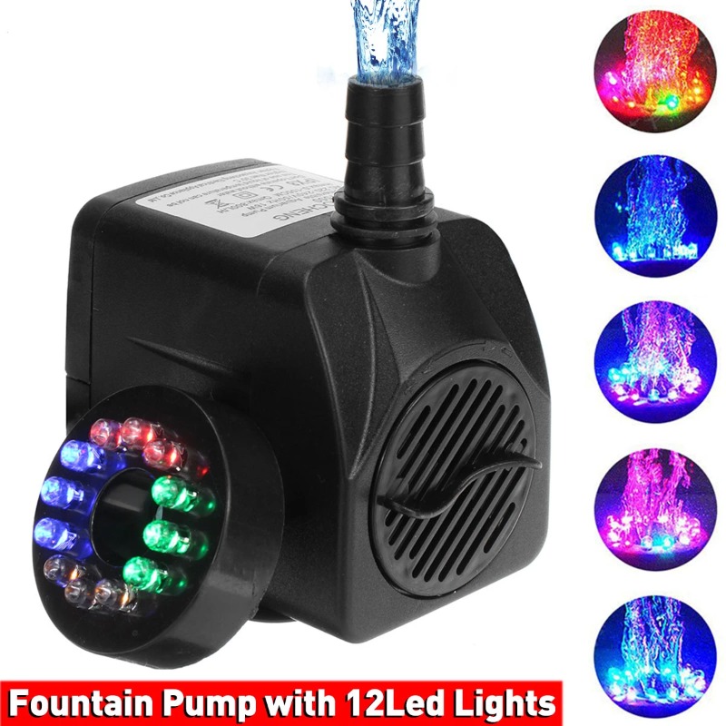 Pond Light Submersible - 16W LEDライト噴水ポンプ水槽ロックガーデン水槽装飾滝プール池ポータブル超静音水中ポンプ