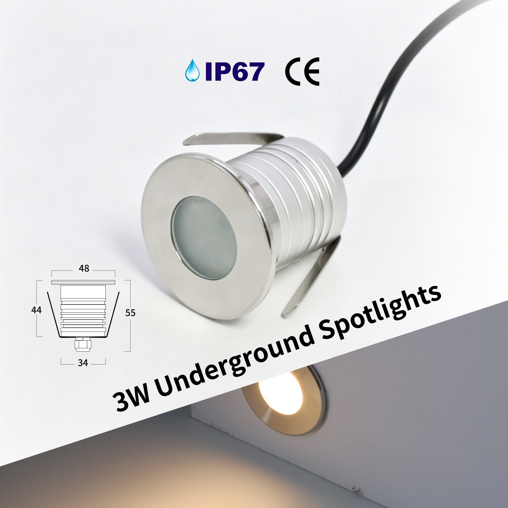 Pond Light Submersible - 3w水中ledプールライト,ip68防水プールライト,DC12-24V安全池噴水スポットライト