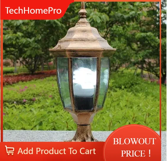 Outdoor Lighting For Fence - TechHPアンティーク真鍮製景観照明 ヴィンテージ クラシカル 屋外IP65 ブロンズ製フェンシングボラードピラーライト ガーデン防水ランプ