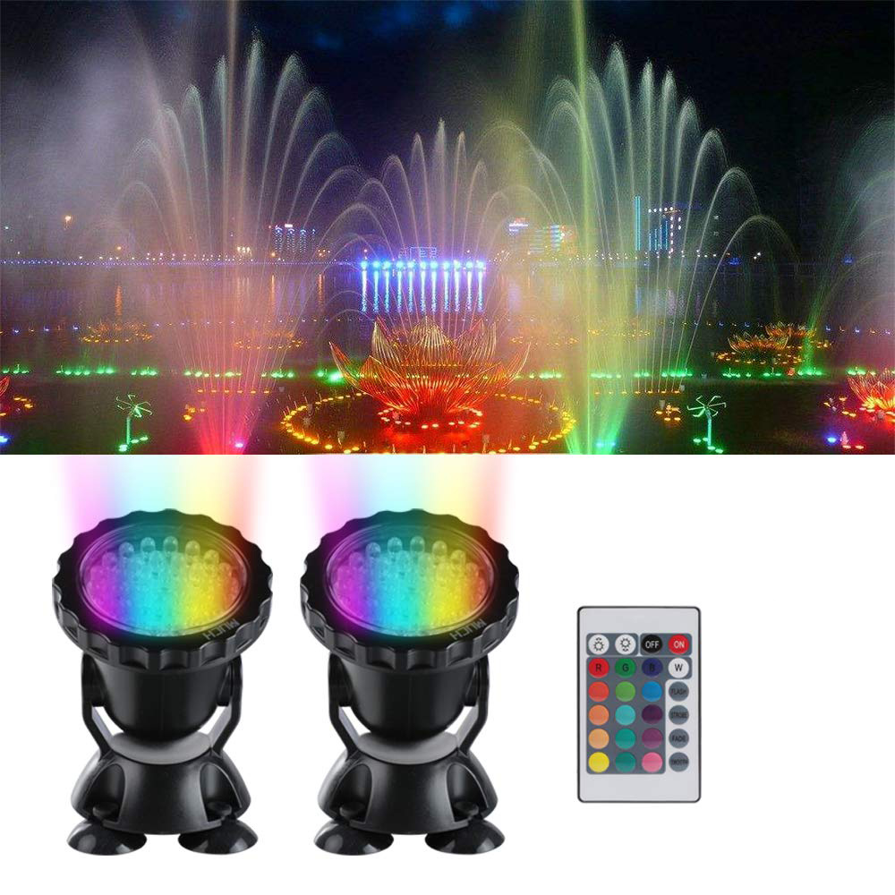 Pond Light Submersible - リモコン付きマルチカラー水中ledランプ,水族館,噴水,庭,水族館に最適,12v rgb