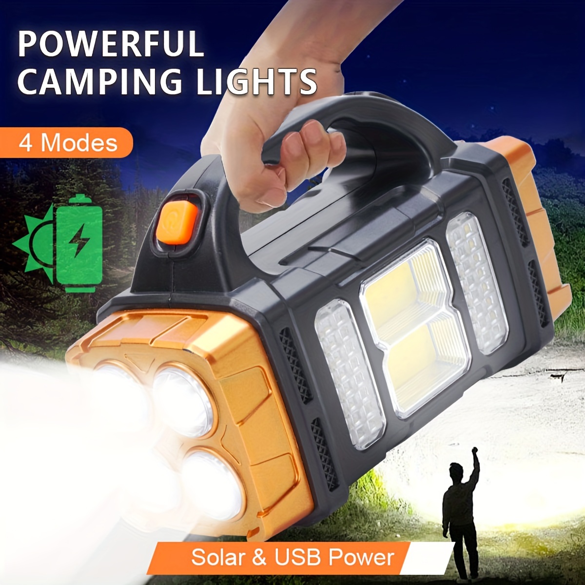 Outdoor Lighting B&Q - 新しいアップグレード充電式ハイパワーソーラー LED 懐中電灯電源銀行付き防水多機能ハンドランプ屋外用