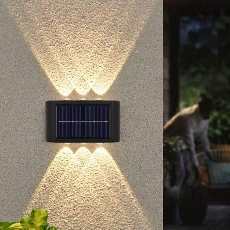 Outdoor Lighting For Fence - 屋外防水ソーラーLEDウォールライト、夕暮れから夜明けまで点灯、省エネランプ、フェンス、庭、バルコニー用