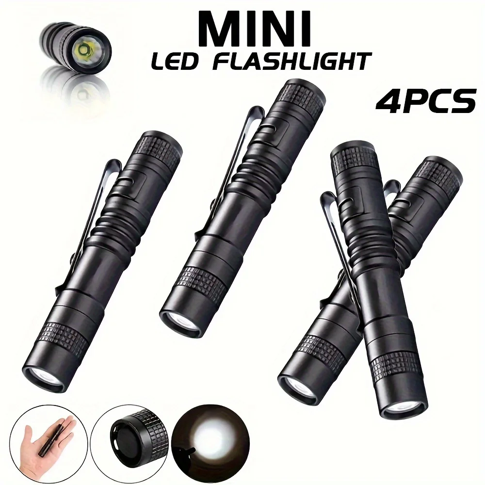 Outdoor Lighting B&Q - 1-4 個ミニポータブル LED ペンライトポケット超高輝度高ルーメンハンドヘルド懐中電灯トーチ屋外キャンプ緊急用