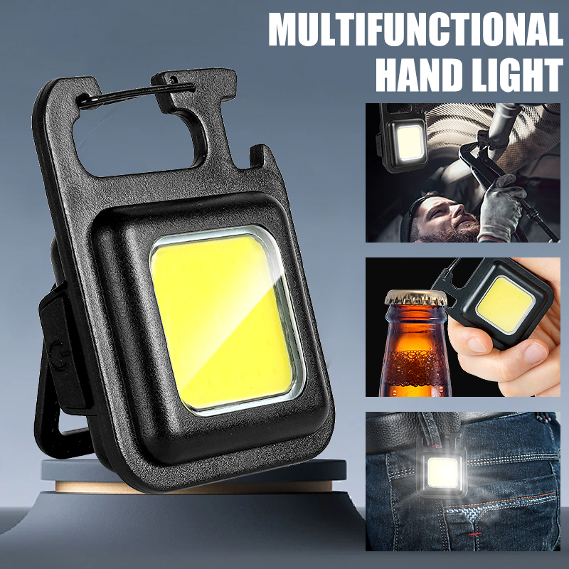 Outdoor Lighting Landscape - 超高輝度で便利な携帯用ミニCOBキーホルダー懐中電灯、充電式緊急作業灯、マグネット付きアウトドアキャンプライト