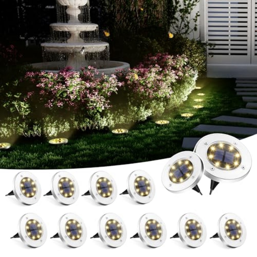 Outdoor Lighting Landscape - ソーラーグラウンドライト ソーラーライト 屋外防水 8 LED ソーラー式景観照明