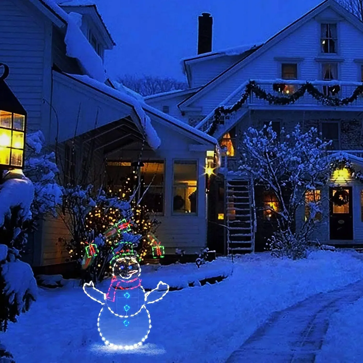 アニメーションスノーボールライトLEDグリッター雪だるまクリ - Outdoor Lighting In Ground のレビューと価格