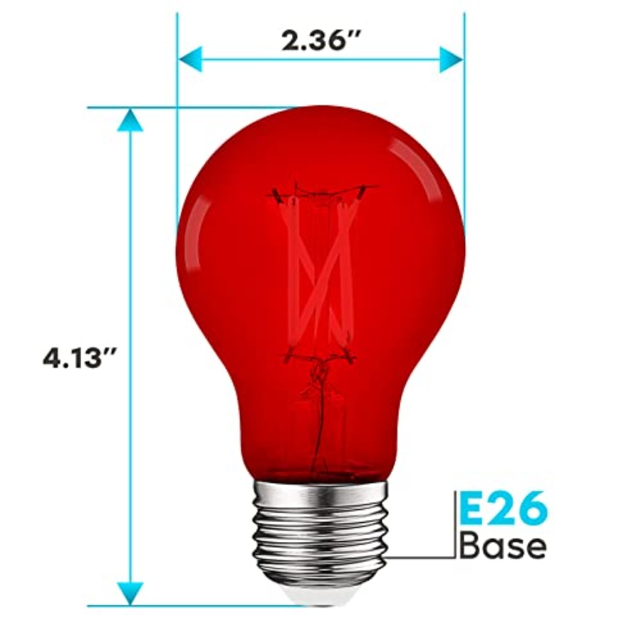 A19 エジソンLED電球、4.5W 60W相当、カラーガラ - Outdoor Lighting Decoration のレビューと価格