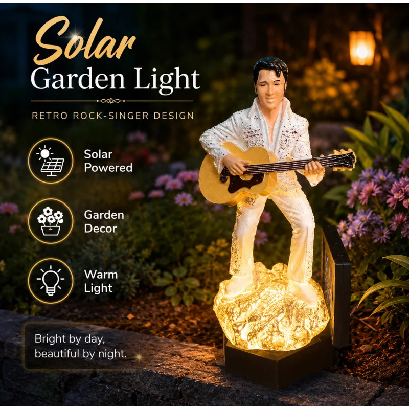 エルビスソーラーガーデンスタチューライトヴィンテージロック歌 - Outdoor Lighting Vintage のレビューと価格