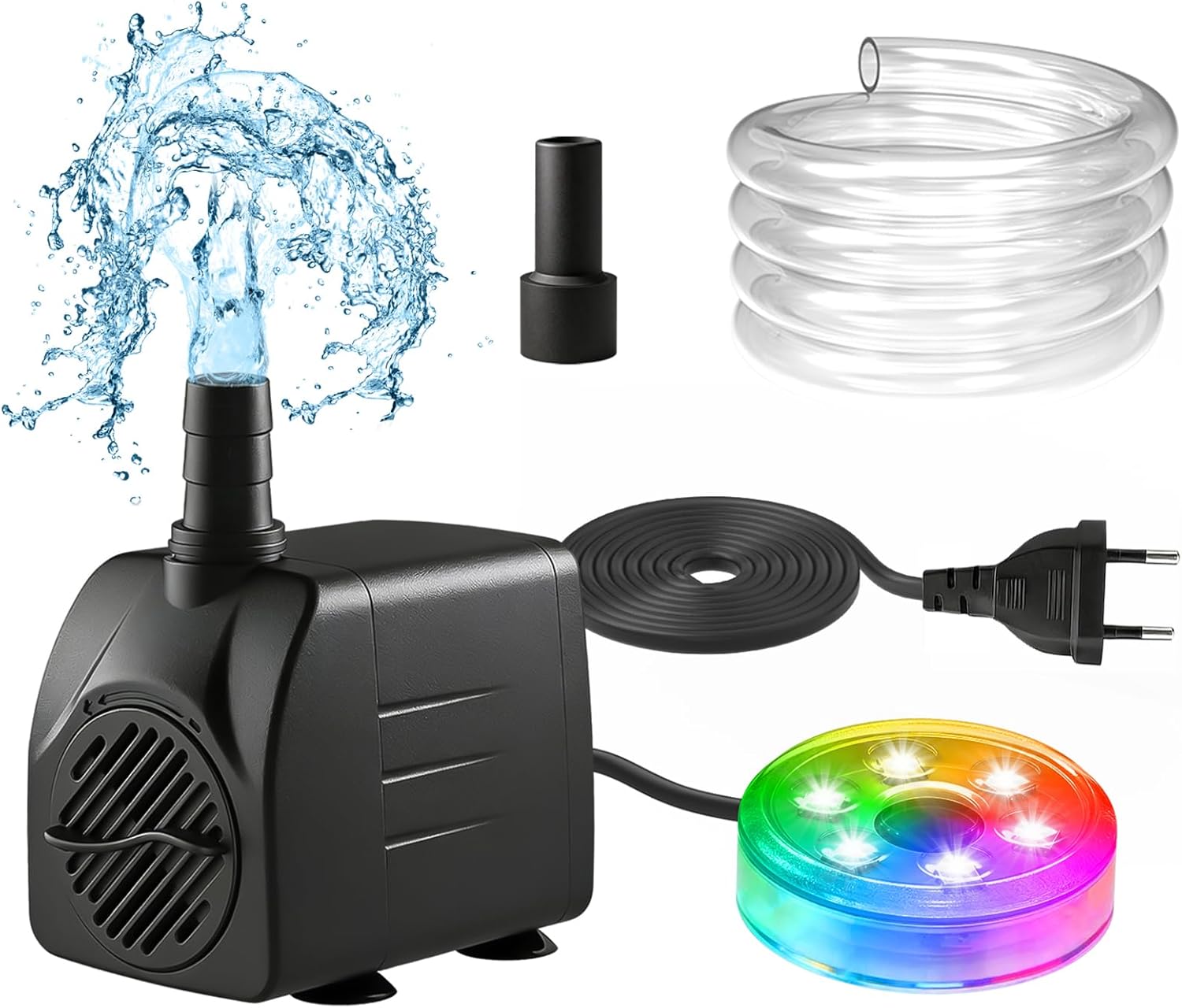 210GPH 水中ウォーターポンプ LEDライト付き噴水屋外 - Pond Light Submersible のレビューと価格