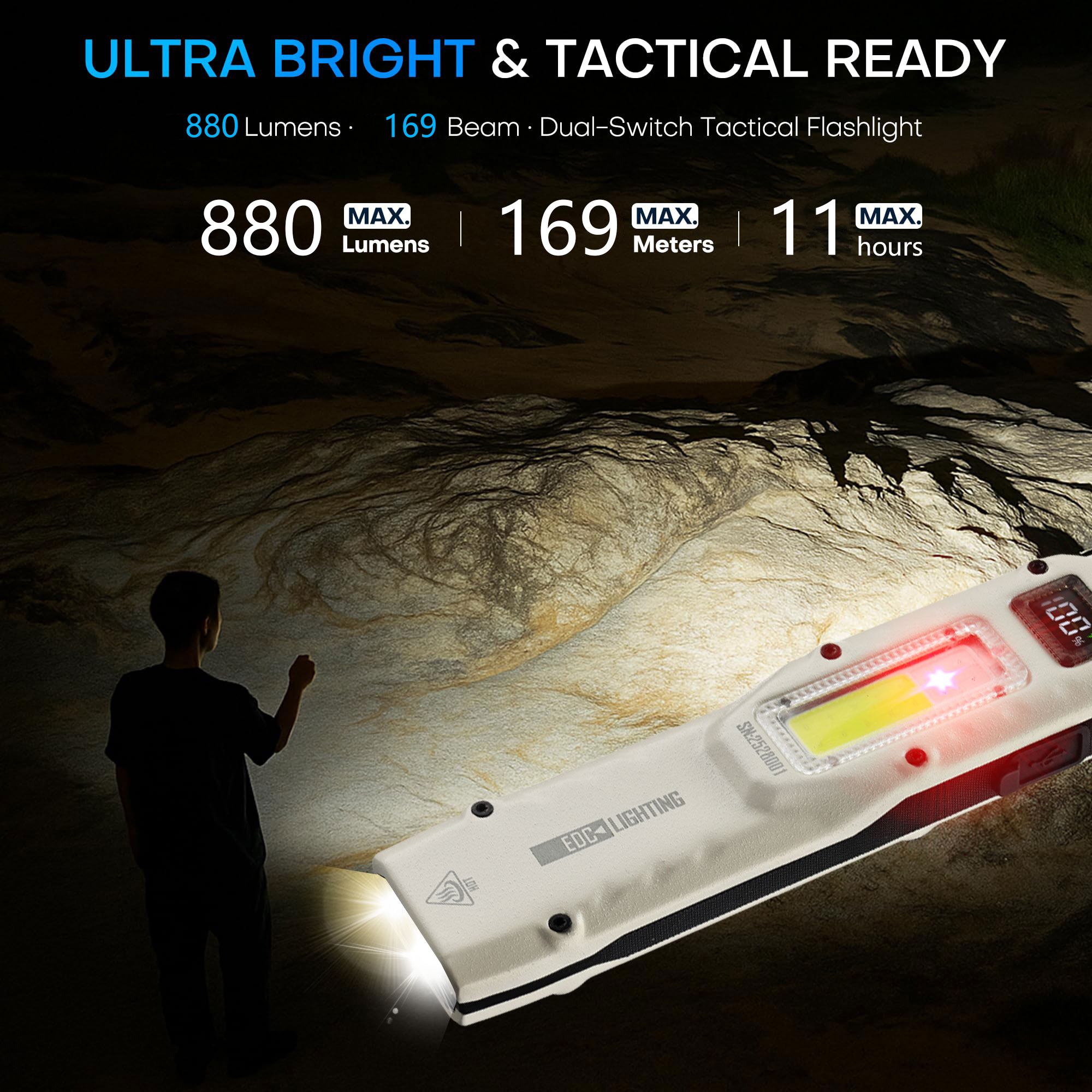 ポータブル880LM YEMAO M28超薄型タクティカルワ - Outdoor Lighting Landscape のレビューと価格