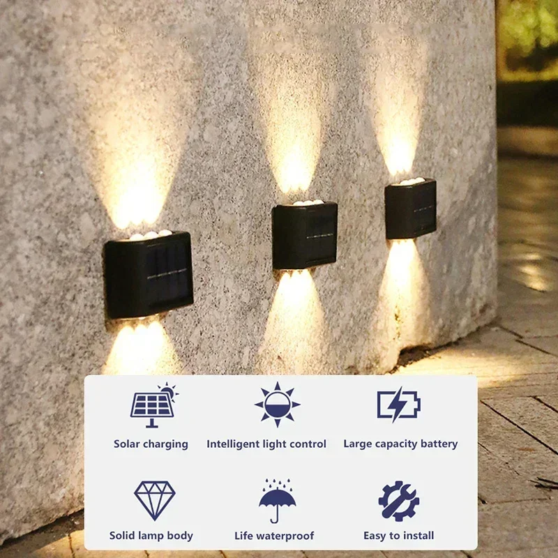 LEDソーラーライト 屋外防水 ソーラーウォールランプ 上下 - Outdoor Lighting Landscape のレビューと価格