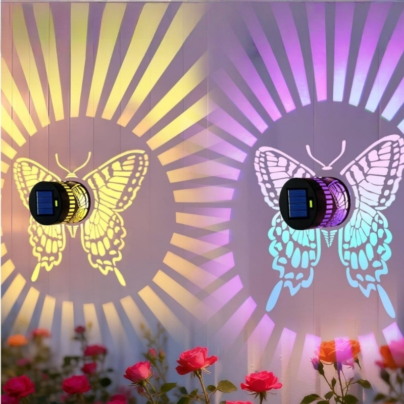 装飾ソーラーバタフライライト ガーデンウォールステップデッキ - Outdoor Lighting For Fence のレビューと価格