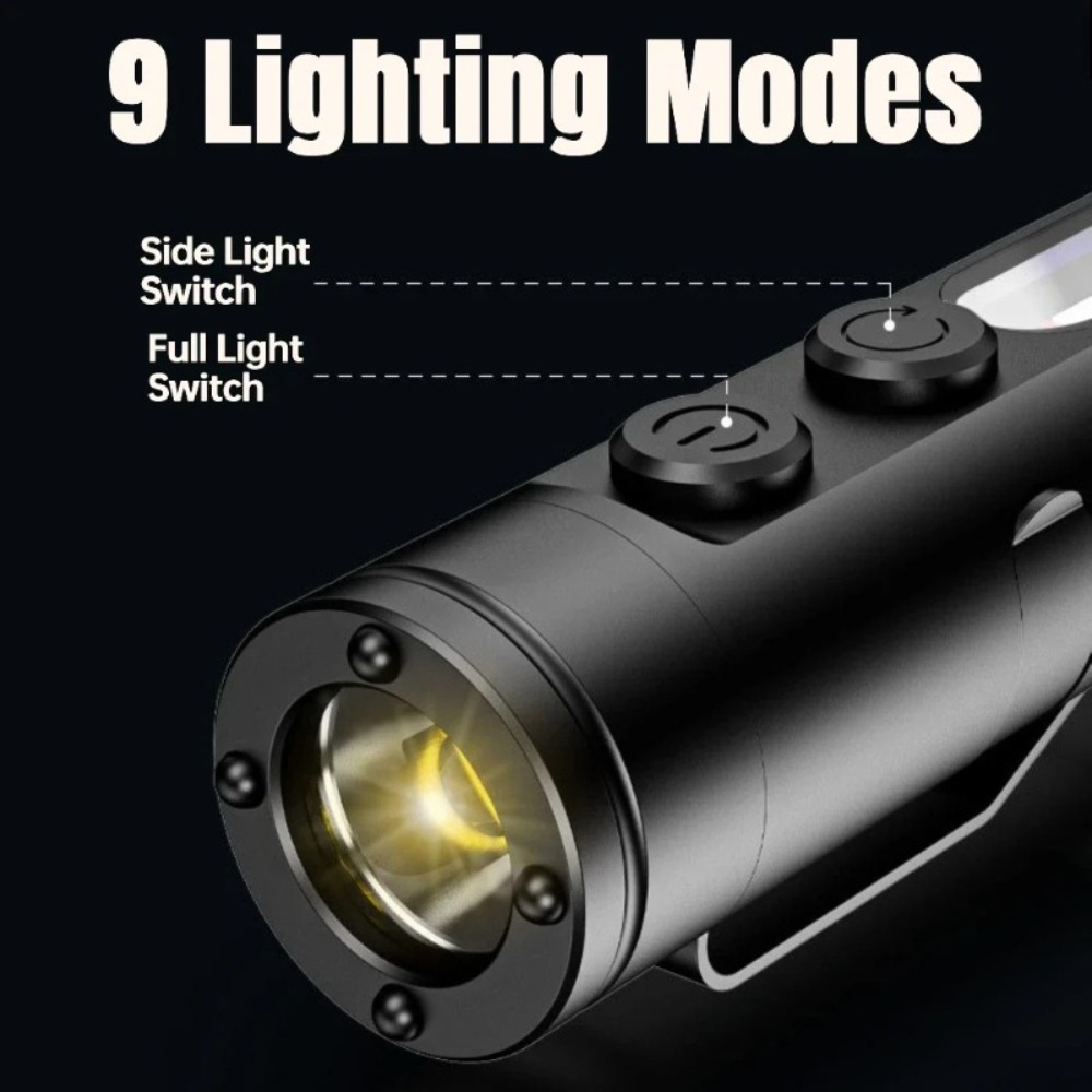 ミニ屋外懐中電灯タイプ C 充電式 LED 磁気トーチ ハッ - Outdoor Lighting Landscape のレビューと価格