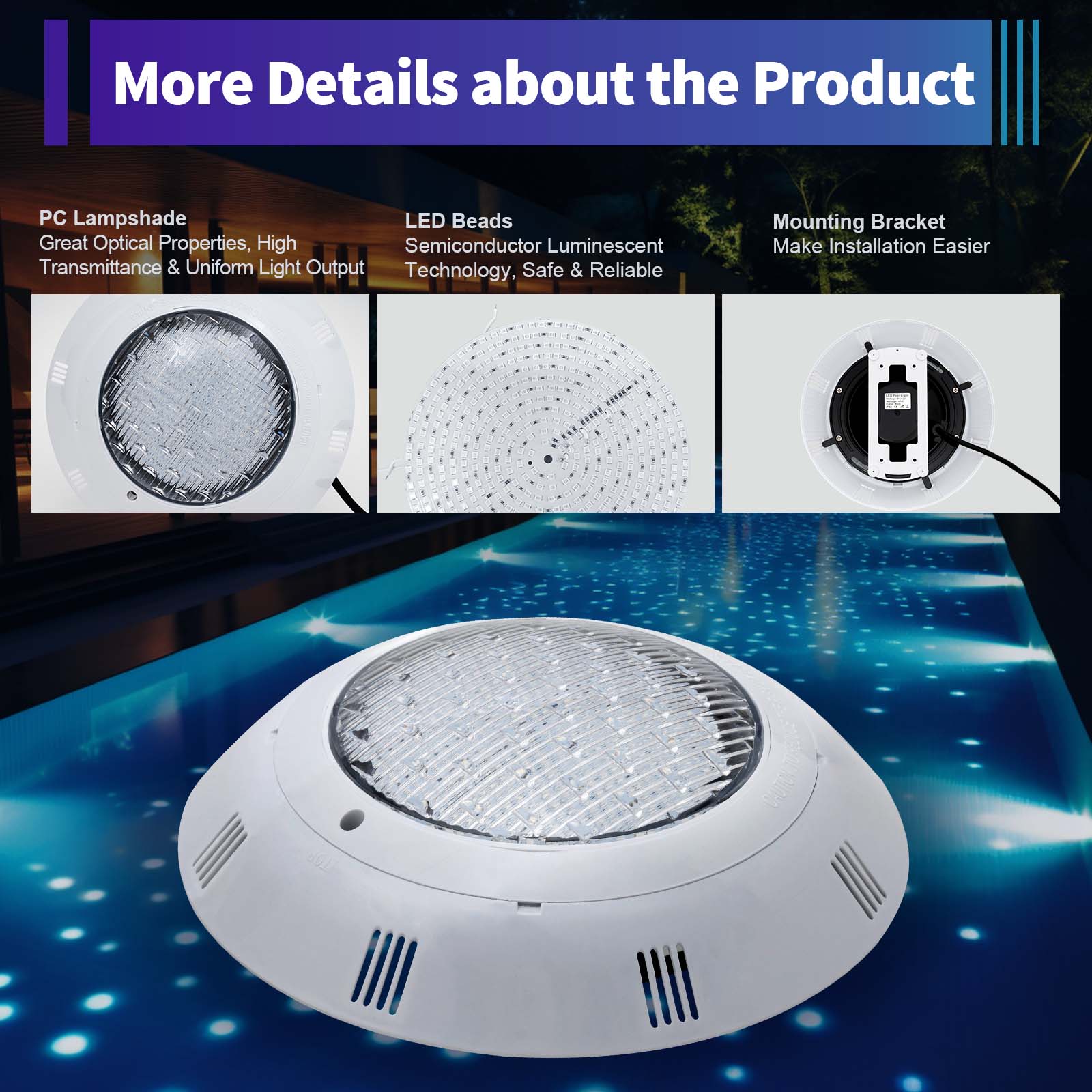 45W & 36W RGB LEDプールライト IP68防水 - Pond Light Submersible のレビューと価格