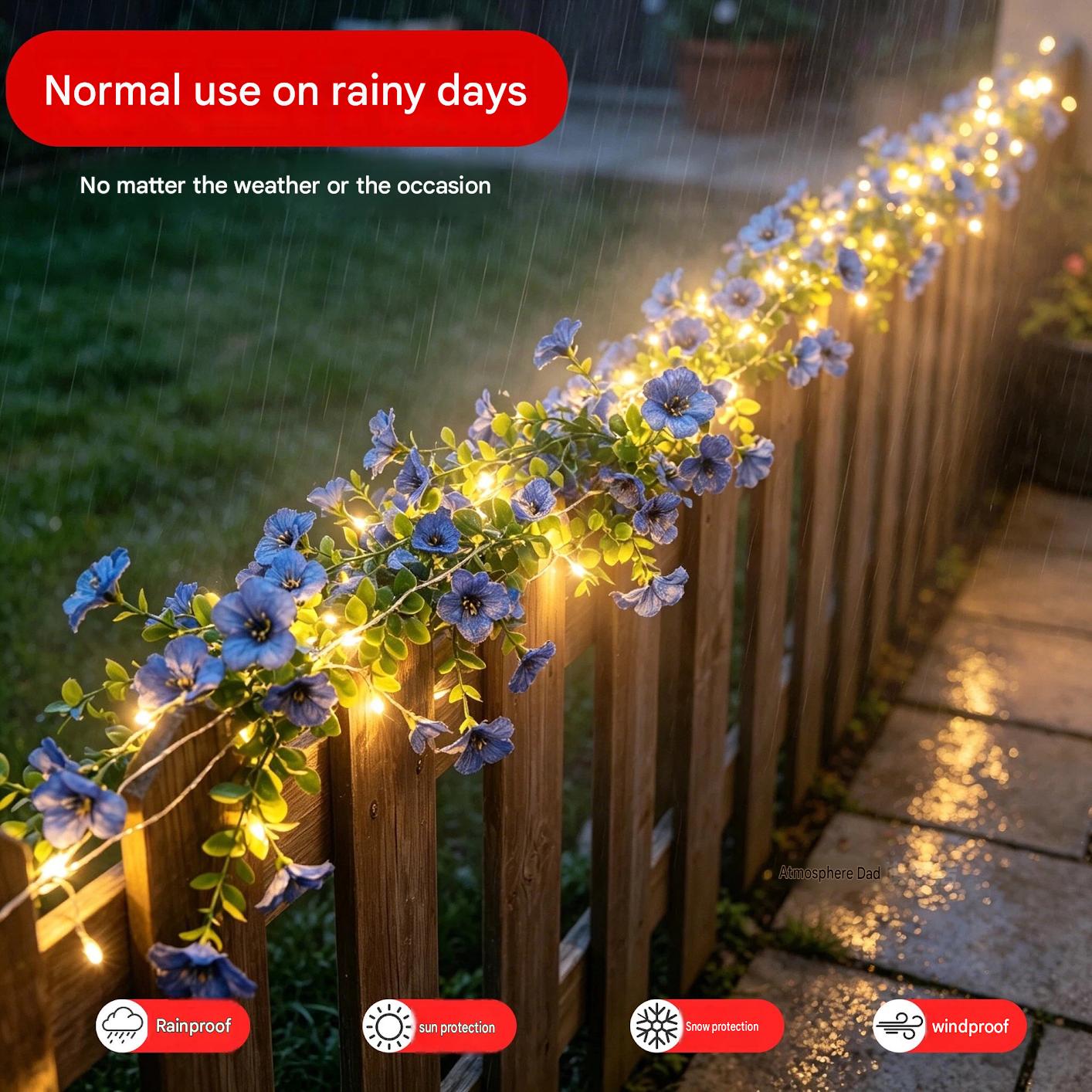 ソーラーローズバインストリングライト 5m 50LED 屋外 - Outdoor Lighting For Fence のレビューと価格