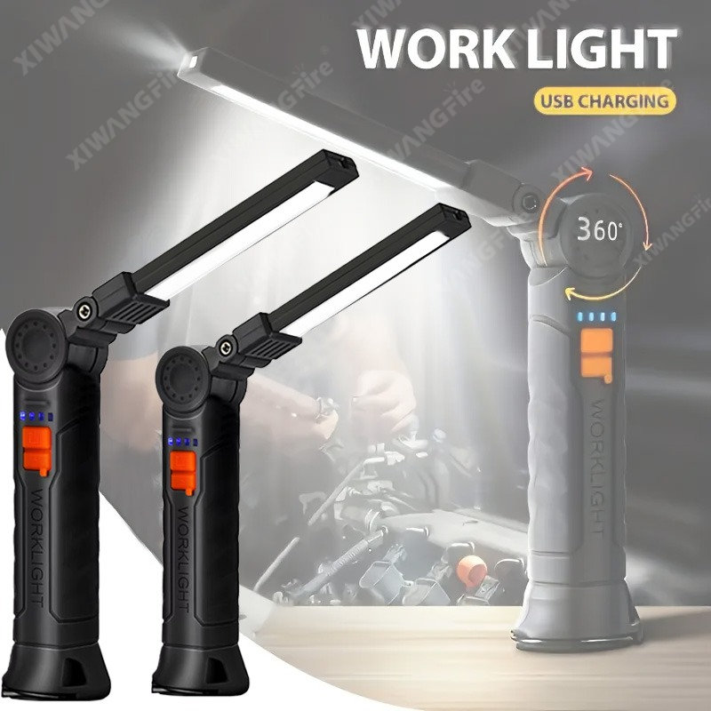充電式 LED 懐中電灯 マグネットとフック付き、作業現場の - Outdoor Lighting Landscape のレビューと価格