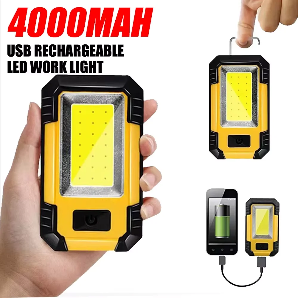 充電式 4000mAh 作業灯 超高輝度 COB フラッシュ - Outdoor Lighting Landscape のレビューと価格