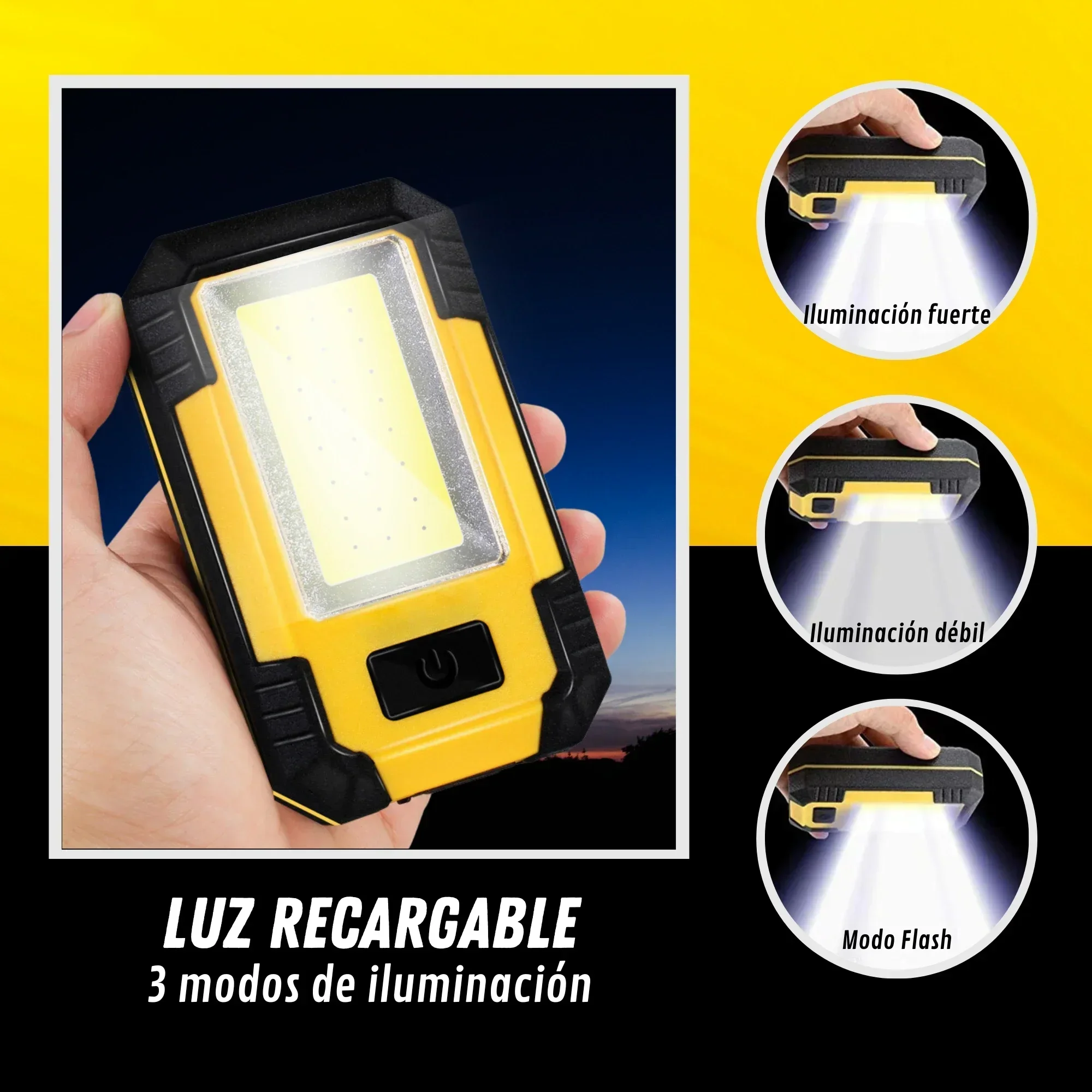 充電式 4000mAh 作業灯 超高輝度 COB フラッシュ - Outdoor Lighting Landscape のレビューと価格