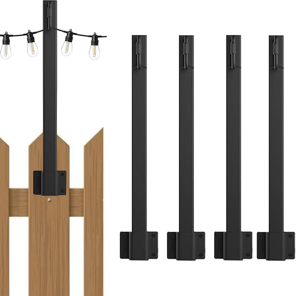 4個入りメタル製ストリングライトポール、クリップホルダーフッ - Outdoor Lighting For Fence のレビューと価格