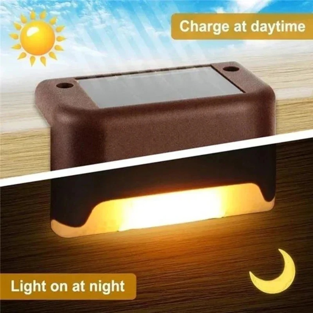 ウォームホワイト LED ソーラーステップランプパス階段屋外 - Outdoor Lighting For Fence のレビューと価格