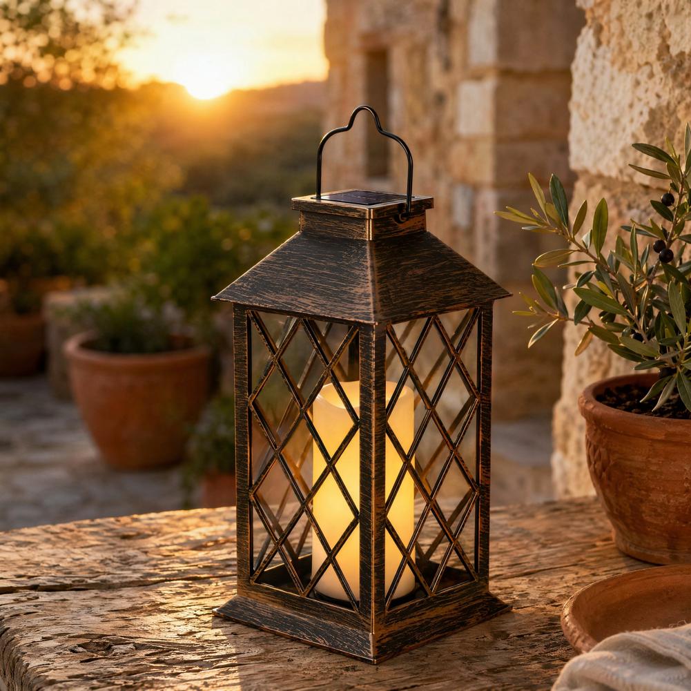 レトロソーラーランタン、屋外ソーラーキャンドルランタン、吊り - Outdoor Lighting Decoration のレビューと価格