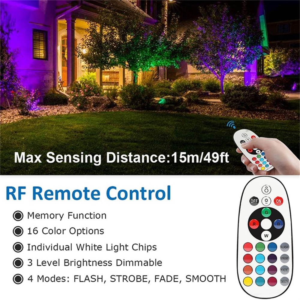 RGBW景観照明10Wリモコン付きスポットライト110V 2 - Outdoor Lighting Landscape のレビューと価格