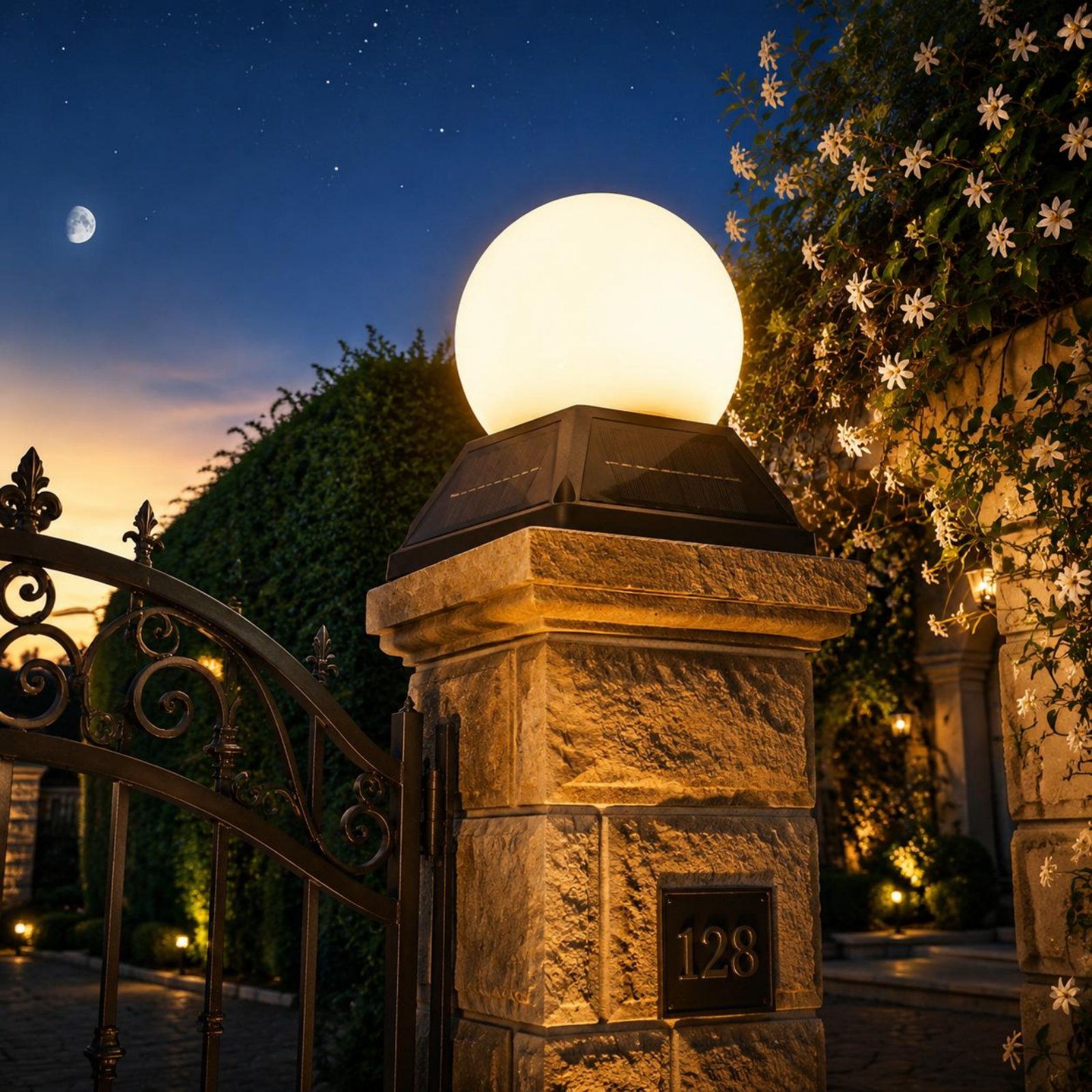 ソーラーポストキャップライトワイヤレスコントローラー制御ソー - Outdoor Lighting Globes のレビューと価格