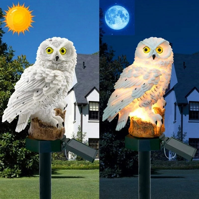 ソーラーフクロウ像ガーデンライトLED防水屋外装飾、庭やパテ - Outdoor Lighting In Ground のレビューと価格