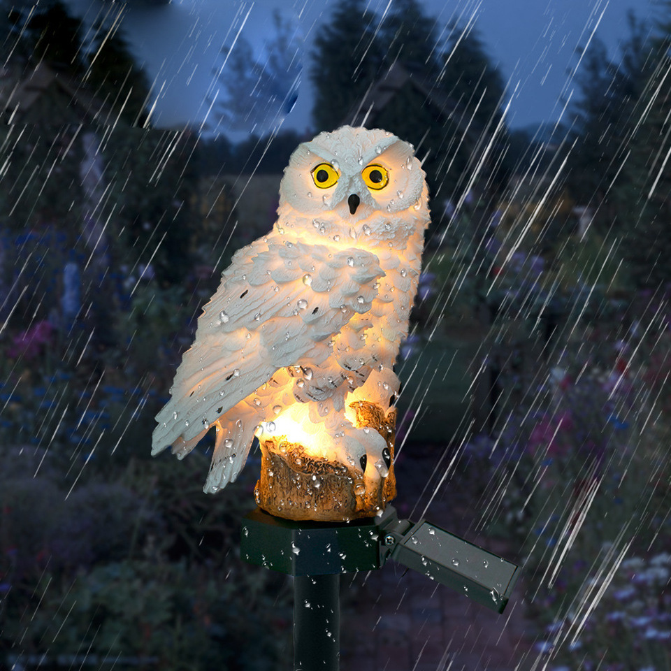 ソーラーフクロウ像ガーデンライトLED防水屋外装飾、庭やパテ - Outdoor Lighting In Ground のレビューと価格