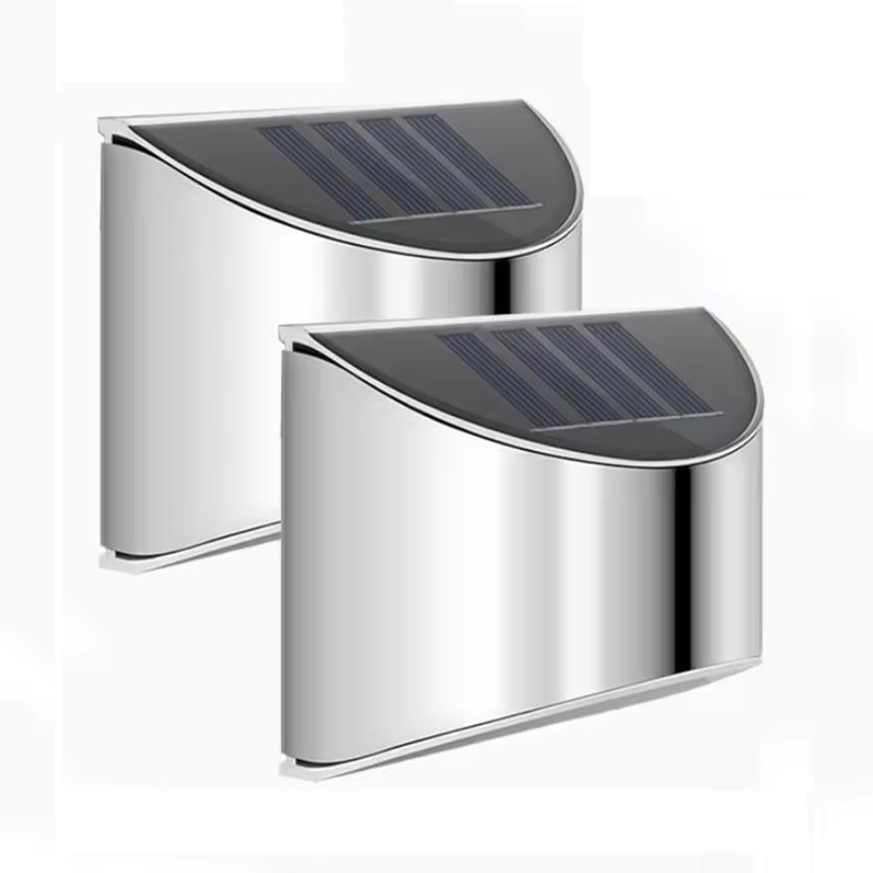 2 個ソーラーガーデンライトステンレス鋼中庭壁ランプ防水屋外 - Outdoor Lighting Lux のレビューと価格