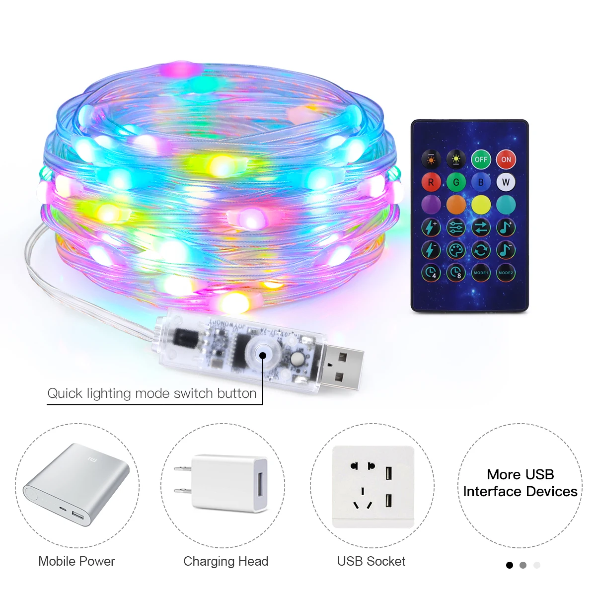 屋外中庭フェンス窓装飾ライトストリングUSB 5V RGB  - Outdoor Lighting For Fence のレビューと価格