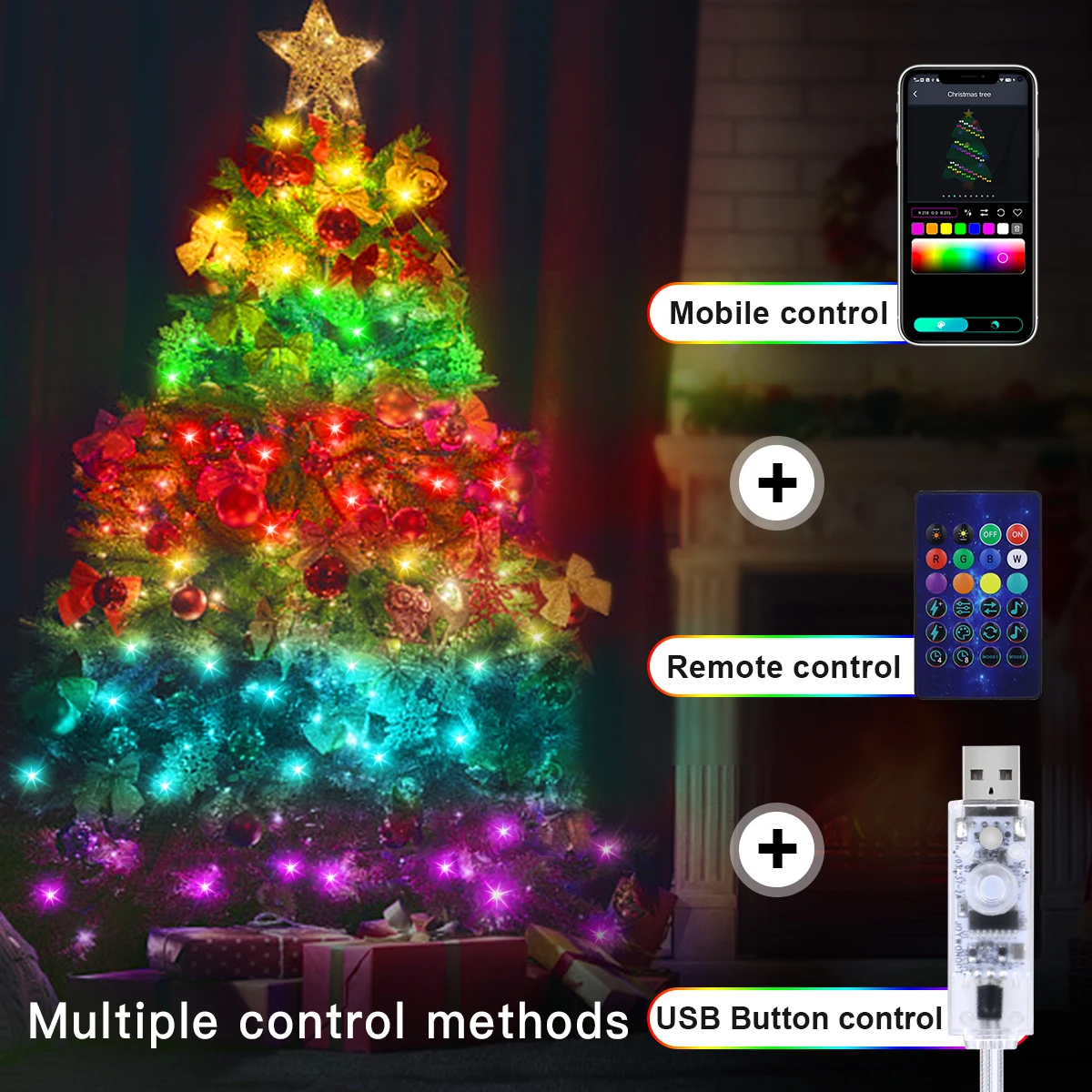 屋外中庭フェンス窓装飾ライトストリングUSB 5V RGB  - Outdoor Lighting For Fence のレビューと価格