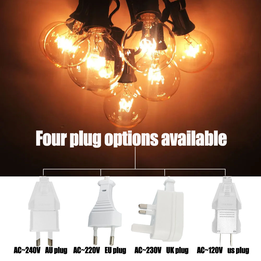 ヴィンテージ G40 クリア電球ストリングライト 8 メート - Outdoor Lighting Vintage のレビューと価格