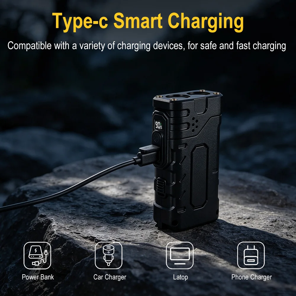 BORUIiT ハンドクランク EDC LED フラッシュラ - Outdoor Lighting B&Q のレビューと価格