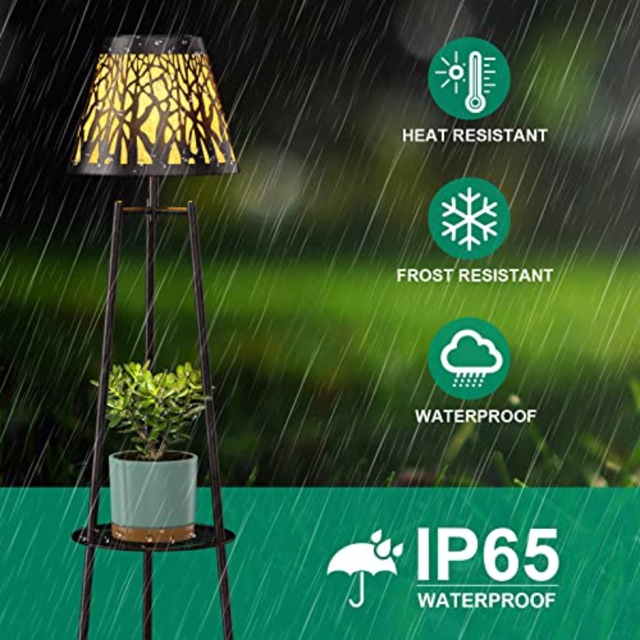 2パック屋外ソーラーフロアランプ、植物スタンド付き、防水メタ - Outdoor Lighting Decoration のレビューと価格