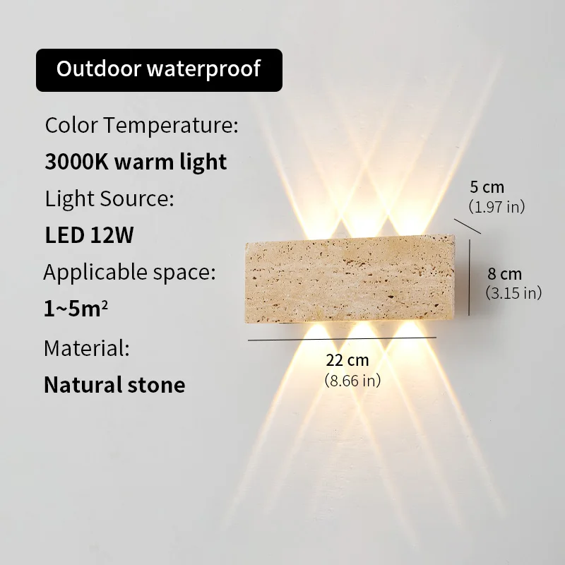 侘び寂び LED ウォールランプ ガーデンライト 石 IP6 - Outdoor Lighting Lux のレビューと価格