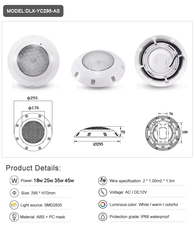 LEDプールライト RGB AC12V 12W 18W 25 - Pond Light Submersible のレビューと価格