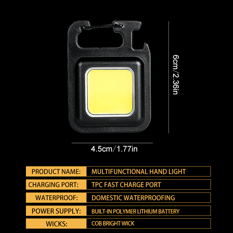 超高輝度で便利な携帯用ミニCOBキーホルダー懐中電灯、充電式 - Outdoor Lighting Landscape のレビューと価格
