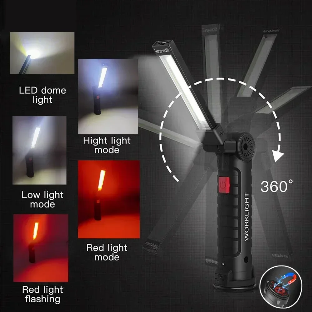 LED COB 懐中電灯 USB 充電式トーチ検査ランプ 磁 - Outdoor Lighting Landscape のレビューと価格