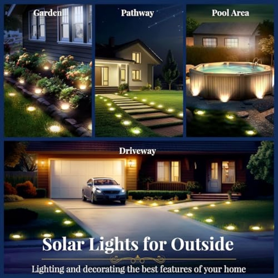 ソーラーグラウンドライト ソーラーライト 屋外防水 8 LE - Outdoor Lighting Landscape のレビューと価格