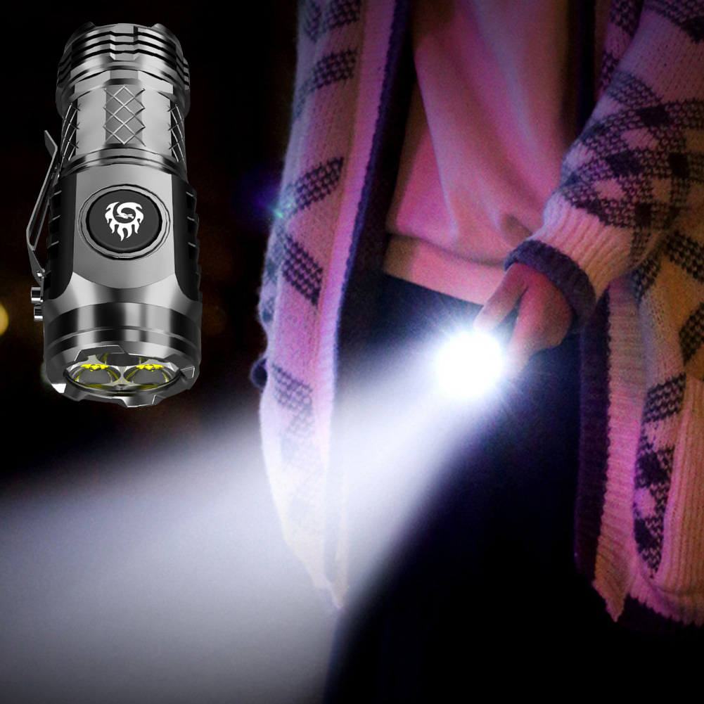 高強力戦術懐中電灯 3LED ミニキーホルダートーチ USB - Outdoor Lighting Globes のレビューと価格
