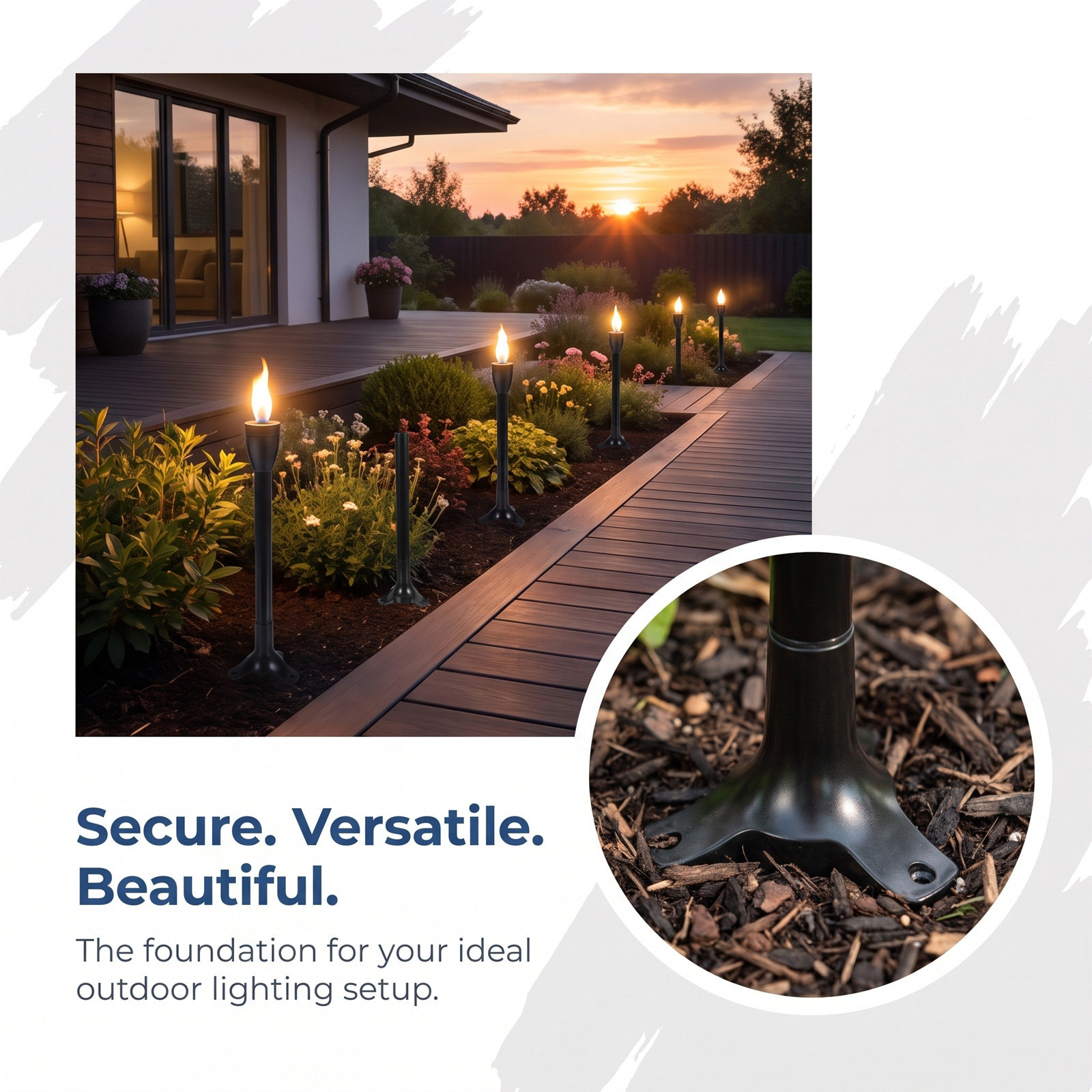 6個セット ガーデン トーチ ステーク 交換用ポール 地面サ - Outdoor Lighting Decoration のレビューと価格