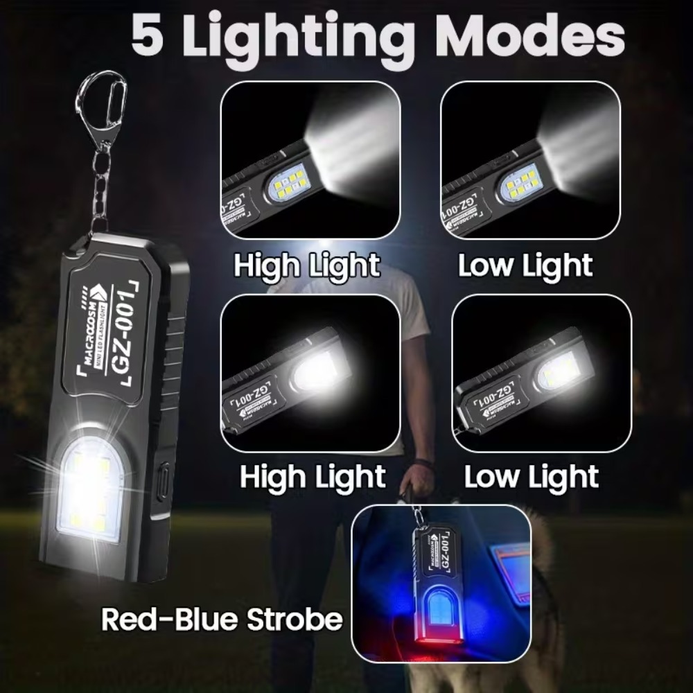 ミニ COB LED キーホルダー懐中電灯 USB 充電式ト - Outdoor Lighting B&Q のレビューと価格